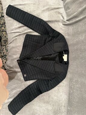 Women's Black Quilted Blazer Jacket